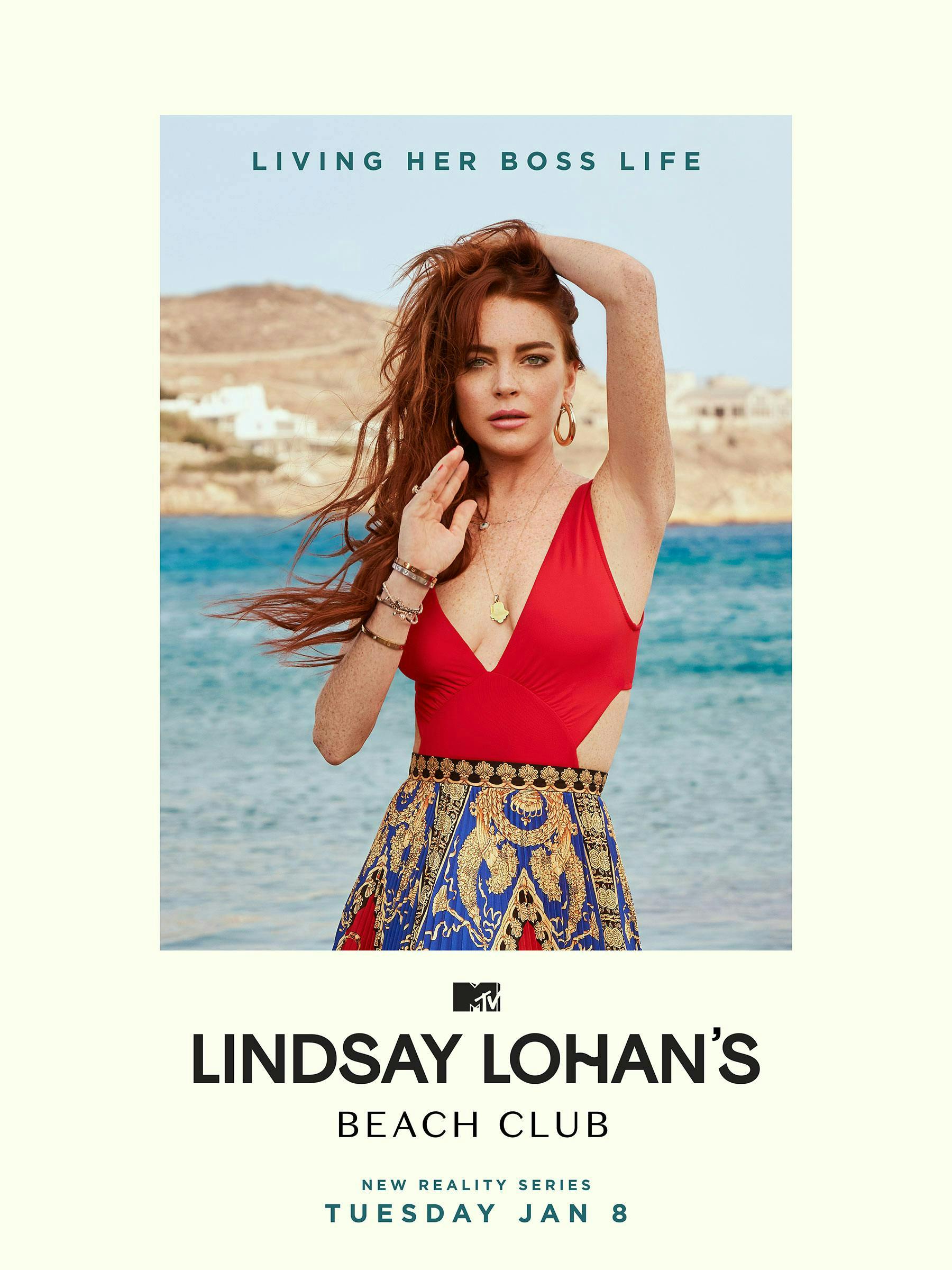 A poster for Lindsay Lohan's Beach Club MTV show. 