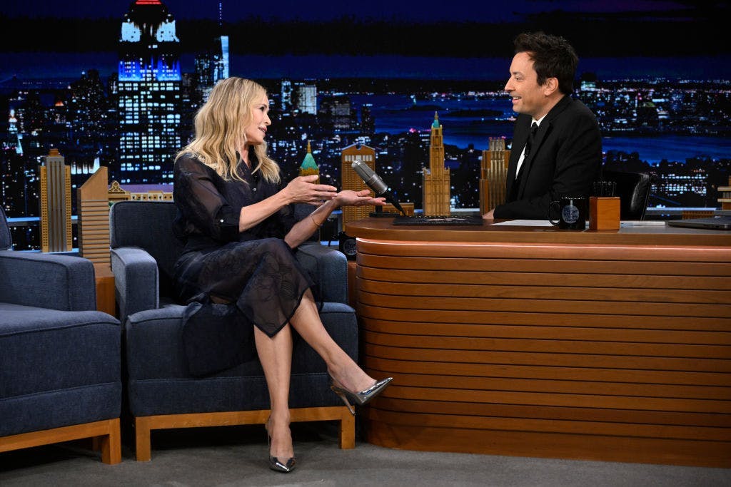 Comedian Chelsea Handler during an interview with host Jimmy Fallon on Tuesday, May 14, 2024. Photo courtesy of Getty Images.