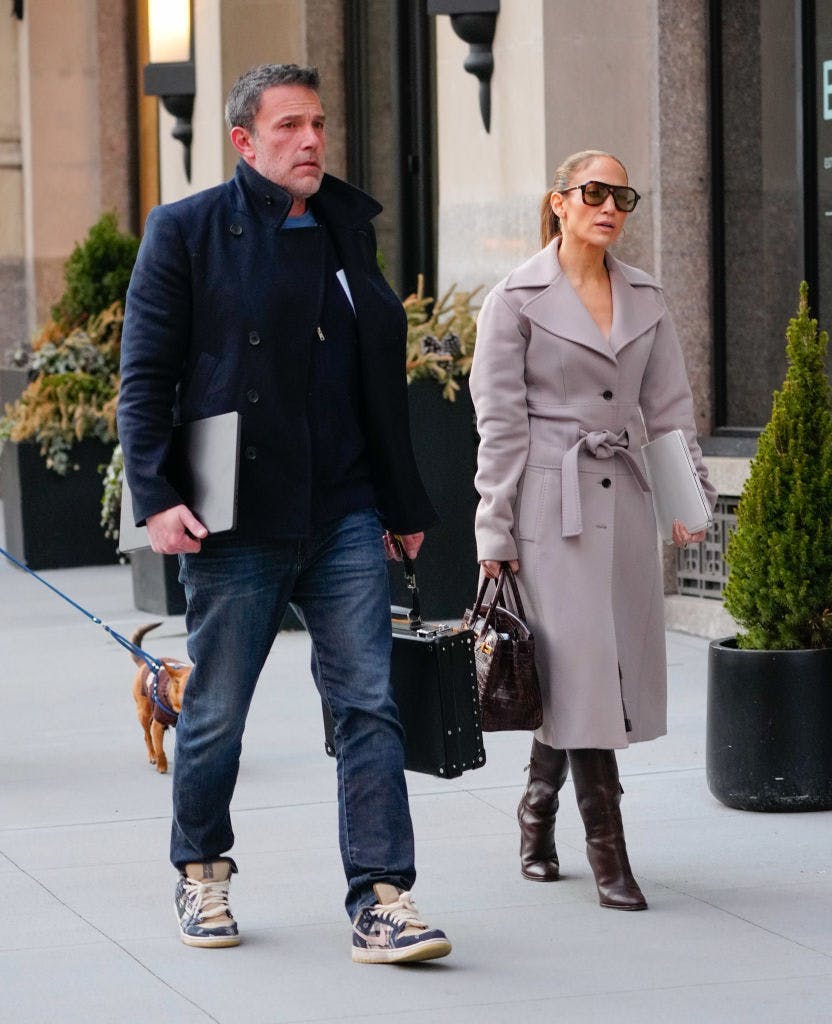new york lady person coat adult male man overcoat jeans pedestrian walking