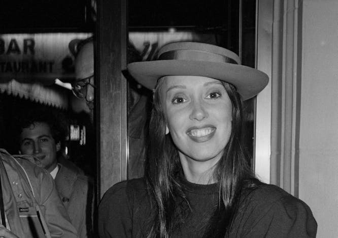 shelley duvall signing autographs huty19885 new york person photography portrait hat people finger adult female woman sun hat