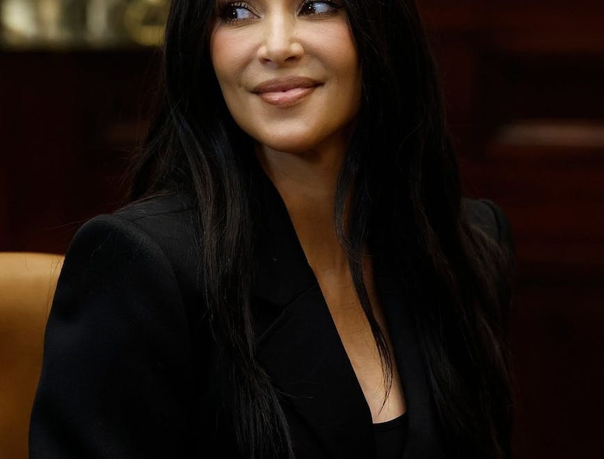 Kim Kardashian in a black jacket