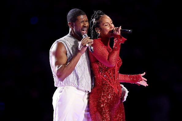 Usher and Alicia Keys. Getty Images.