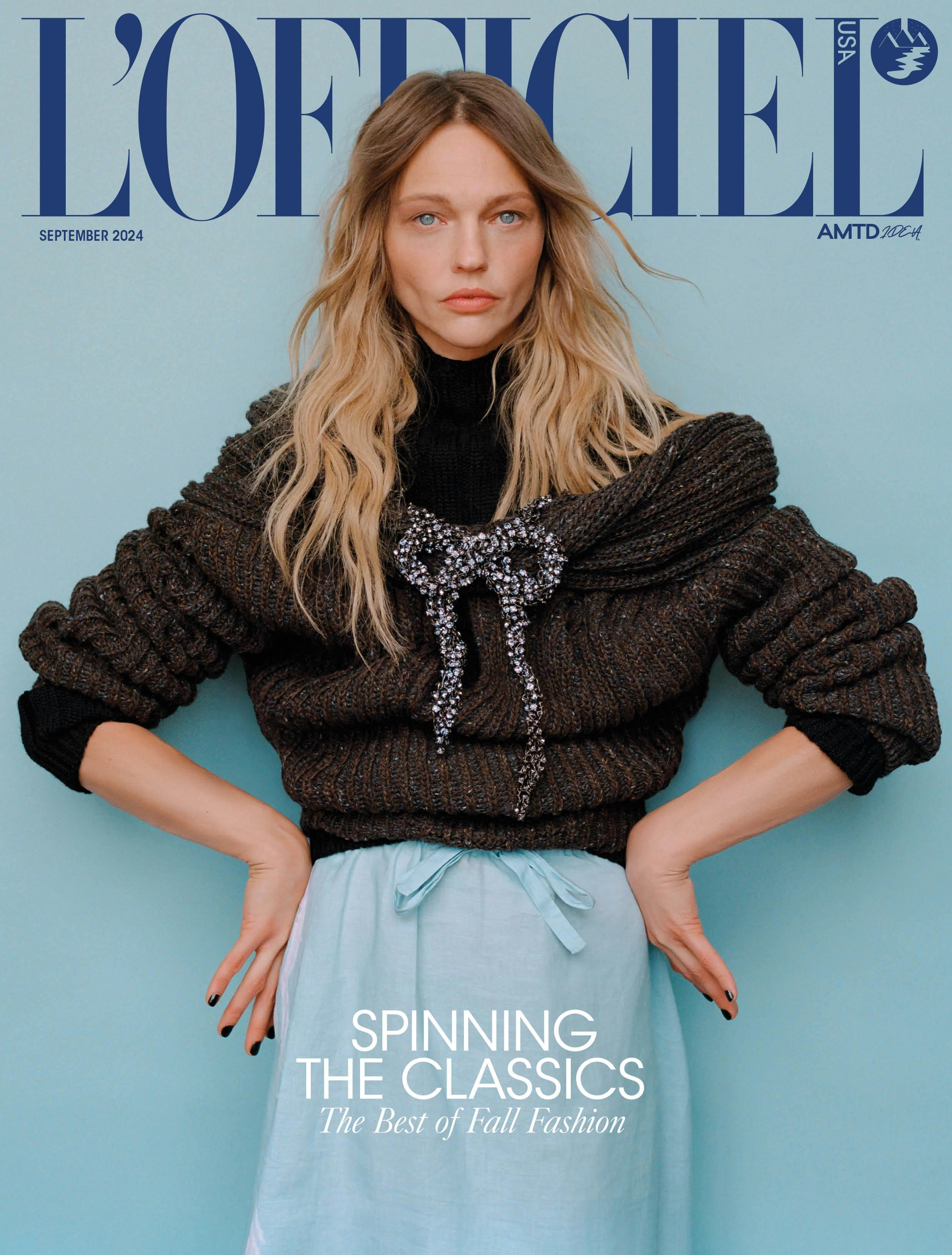 Fall Fashion Cover Featuring Supermodel Sasha Pivovarova L'Officiel USA Cover